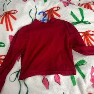 Red Long Sleeve Top